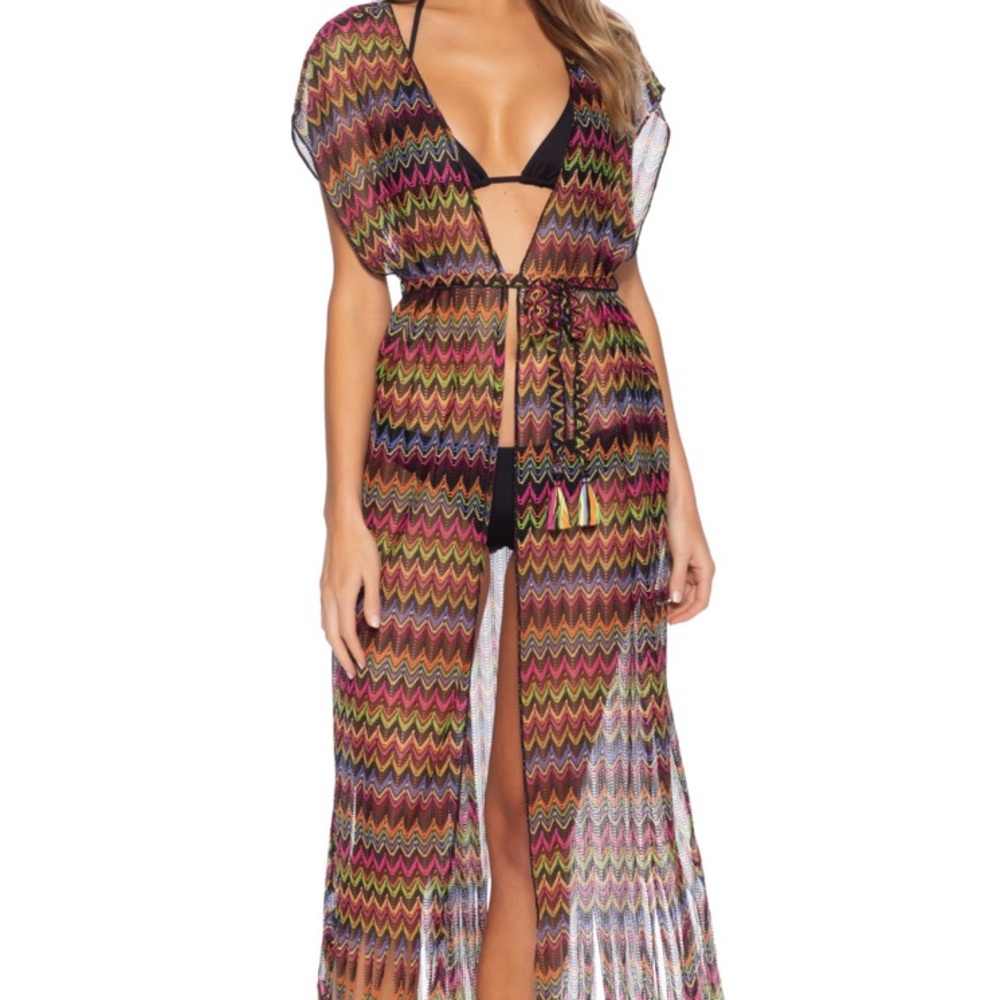 Becca Fringe Kimono Cover Up